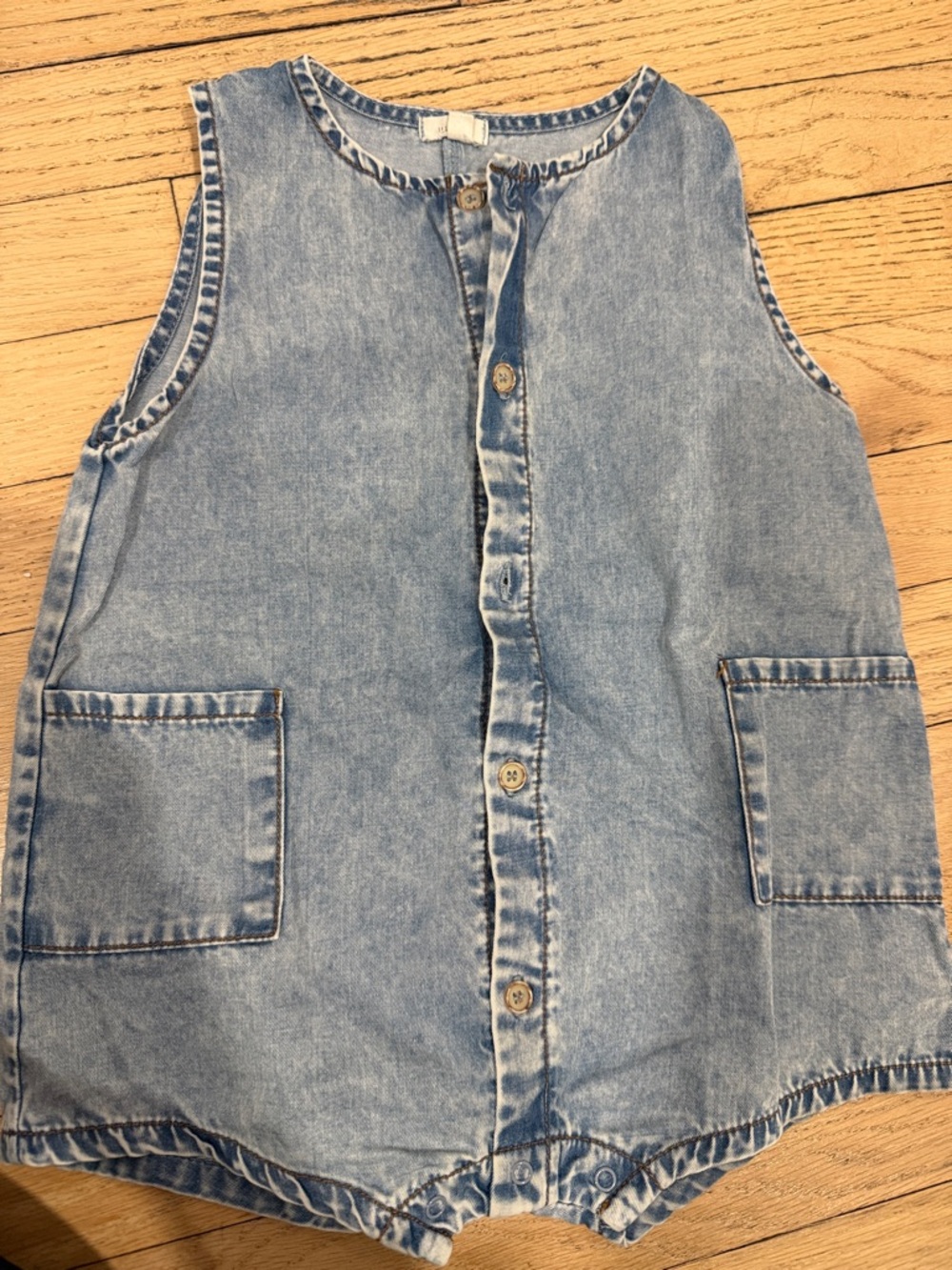 Denim Blue Sleeveless Romper for Kids